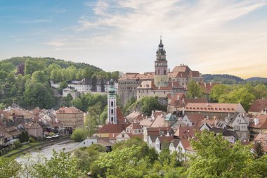 Güzel manzara, tarihi merkezi, Cesky Krumlov, Çek Cumhuriyeti