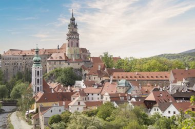 Güzel manzara, tarihi merkezi, Cesky Krumlov, Çek Cumhuriyeti