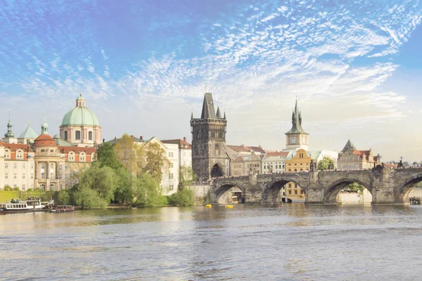 Smuk Udsigt Karlsbroen Old Town Old Town Tower Charles Bridge - Stock-foto