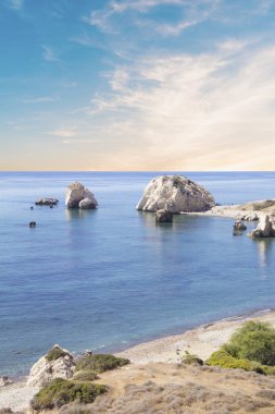 Kıbrıs Afrodit'in doğum yeri güzel manzarasına. Petra tu Romiou, Aphrodite taş