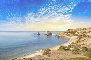 Kıbrıs Afrodit'in doğum yeri güzel manzarasına. Petra tu Romiou, Aphrodite taş