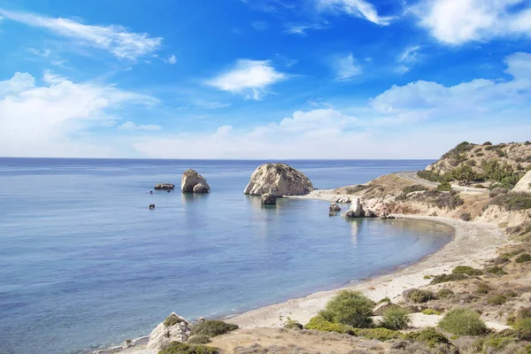 Hermosa Vista Del Lugar Nacimiento Afrodita Chipre Petra Romiou Piedra —  Fotos de Stock