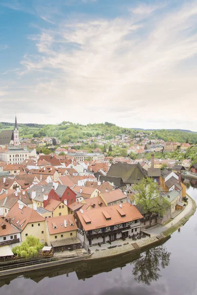Schöne Aussicht Auf Das Historische Zentrum Von Cesky Krumlov Tschechische — Stockfoto