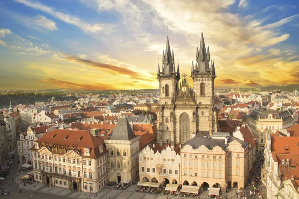 Beautiful View Old Town Square Tyn Church Prague Czech Republic — Stock Photo, Image