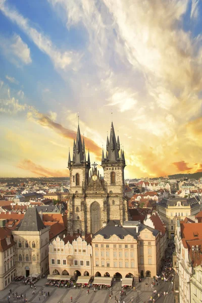 Beautiful View Old Town Square Tyn Church Prague Czech Republic — Stock Photo, Image