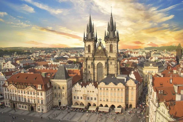 Beautiful View Old Town Square Tyn Church Prague Czech Republic — Stock Photo, Image