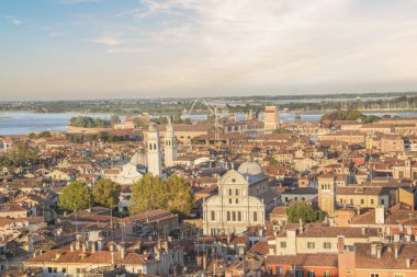 Venedik gölünün ve Venedik 'in güzel manzarası, İtalya