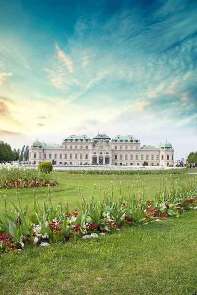 Bela Vista Palácio Belvedere Viena Áustria — Fotografia de Stock
