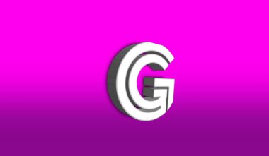 3D Harf G logo tasarım şablonu elementleri