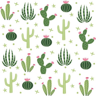 Renkli kaktüsler vektör çizimi
