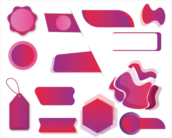 Набір Рожевих Білих Етикеток Порожніх Білих Етикетках Елементи Дизайну — стоковий вектор