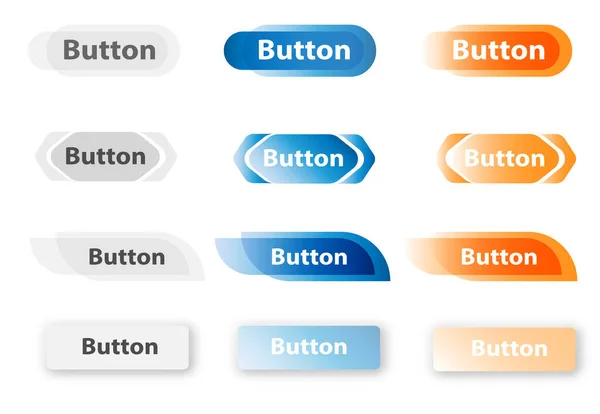 Set Web Buttons Different Web Buttons Gradient Style — Stock Vector
