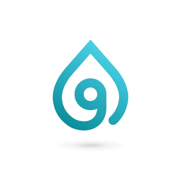 Letter Nummer Water Drop Logo Pictogram Ontwerpelementen Sjabloon — Stockvector