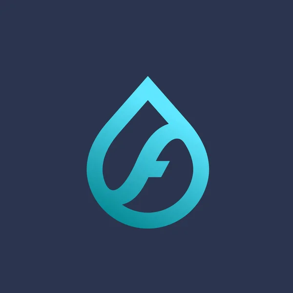 Letter Water Drop Logo Pictogram Ontwerpelementen Sjabloon — Stockvector