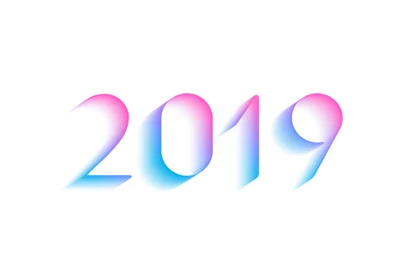 Mutlu Yeni Yıl 2019 Tebrik Kartı Tasarımı — Stok Vektör