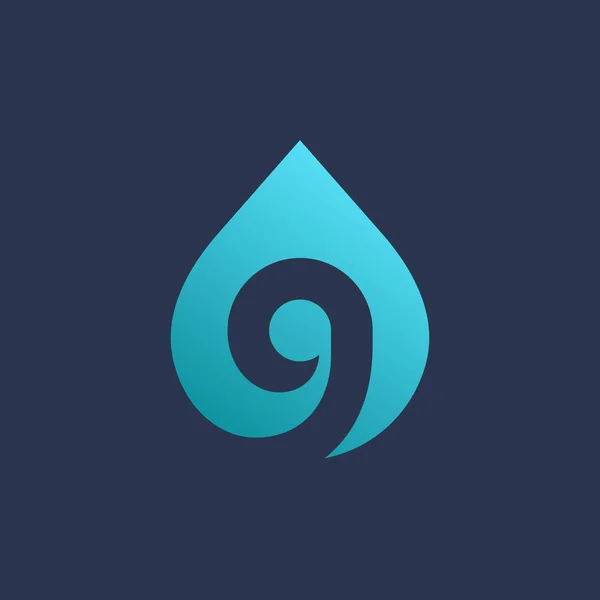 Letter Nummer Water Drop Logo Pictogram Ontwerpelementen Sjabloon — Stockvector