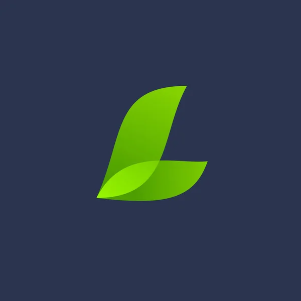 Lettera Eco Foglie Logo Icona Design Elementi Modello — Vettoriale Stock