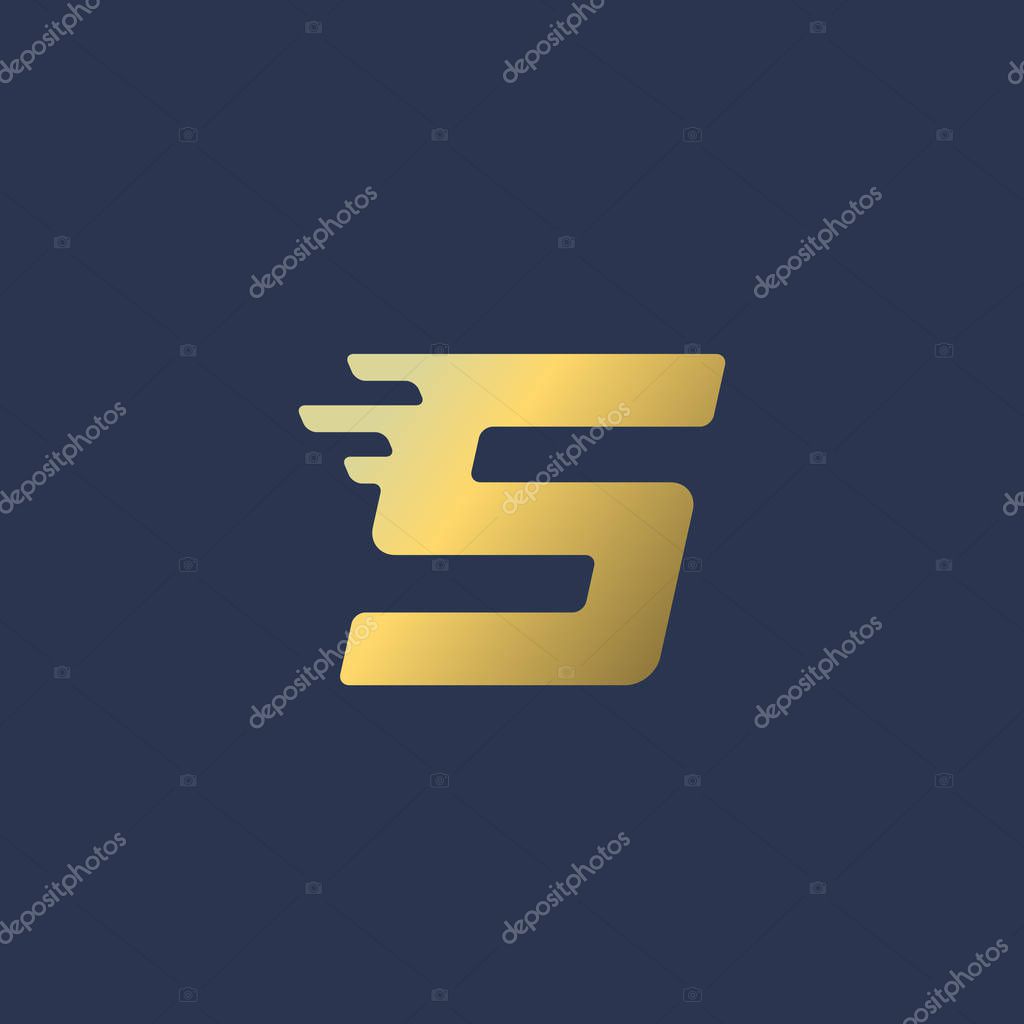 Letter S number 5 logo icon design template elements