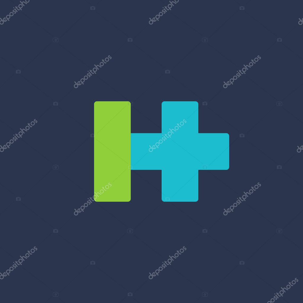 Letter H cross plus logo icon design template elements