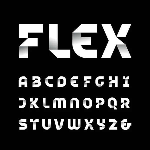 Бумажный Шрифт Векторный Алфавит Буквами Эффекта Сгиба — стоковый вектор