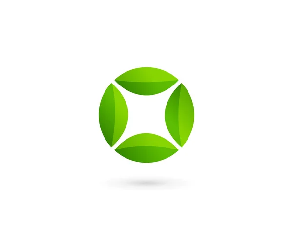 Eco Feuilles Logo Icône Conception Éléments Modèle Avec Lettre — Image vectorielle