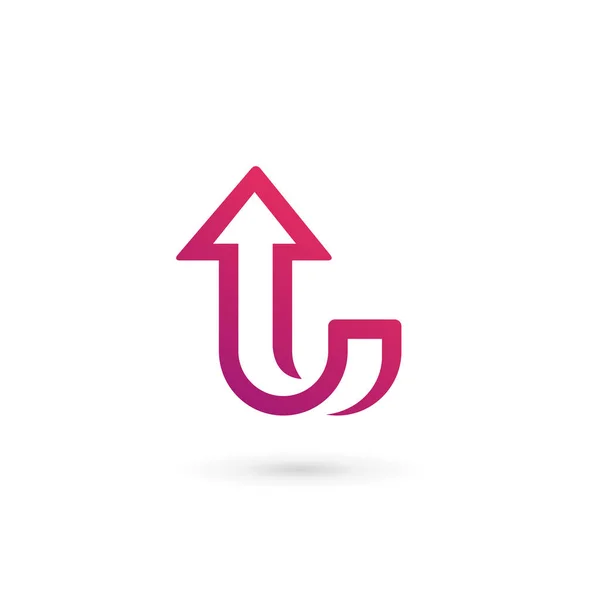 Bokstaven Arrow Logo Ikon Designelement Mall — Stock vektor