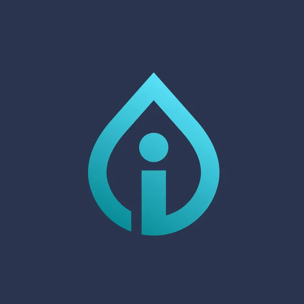 Brief Water Drop Logo Pictogram Ontwerpelementen Sjabloon — Stockvector