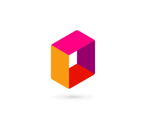 Conception Abstraite Icône Logo Entreprise Avec Lettre Cube — Image vectorielle