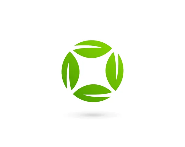 Eco Αφήνει Εικονίδιο Σχεδιασμός Λογότυπου Πρότυπο Στοιχεία Γράμμα — Διανυσματικό Αρχείο