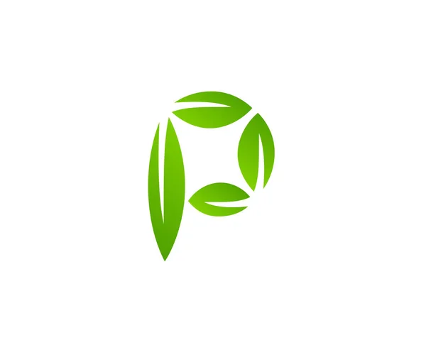 Carta Eco Folhas Logotipo Ícone Design Elemento Modelo — Vetor de Stock