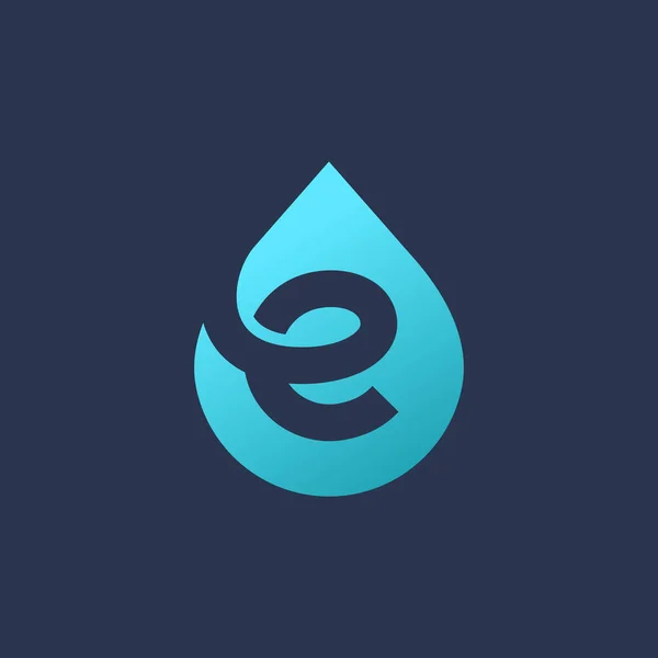 Bokstaven Vatten Droppa Logo Ikon Designelement Mall — Stock vektor
