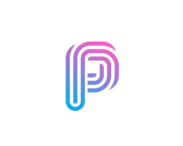 P harfi logo tasarım şablonu ögeleri — Stok Vektör