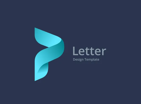 Letra P icono del logotipo elementos de plantilla de diseño — Vector de stock