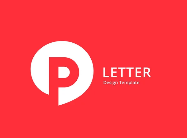 Letter P speech bubble logo icon design template elements — Stock Vector