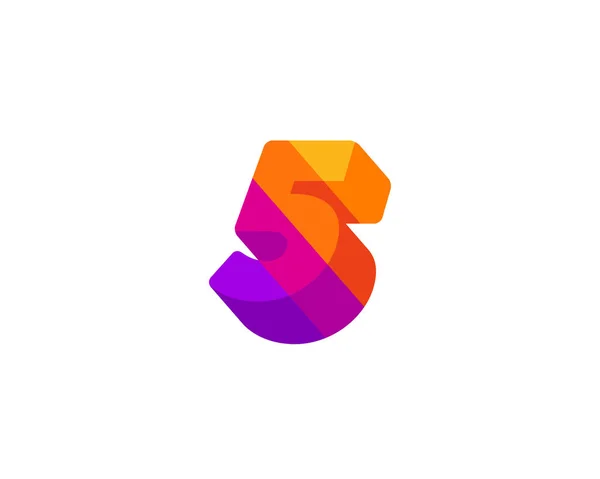 Szám 5 logó ikonra design sablon elemei — Stock Vector
