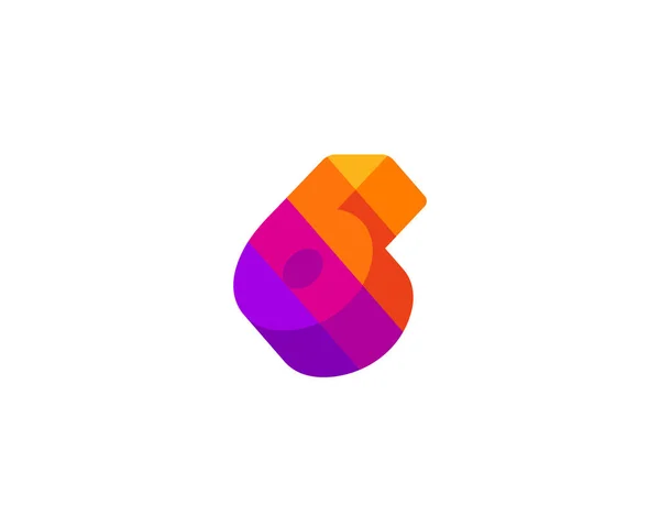 6 numaralı logo simge tasarım şablonu öğeleri — Stok Vektör