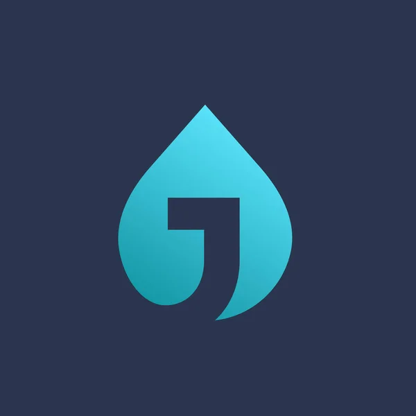 Letter J-water drop logo pictogram ontwerpelementen sjabloon — Stockvector