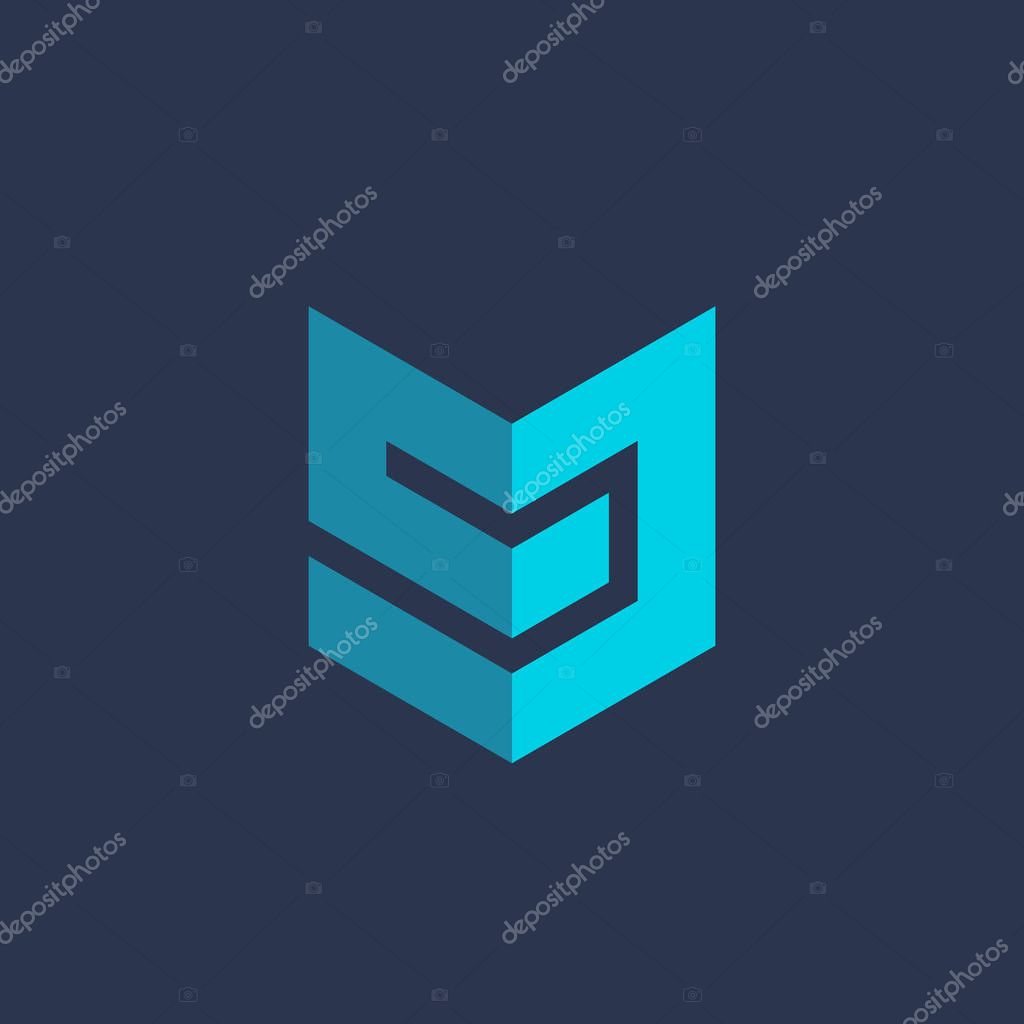 Letter G number 9 shield logo icon design template elements