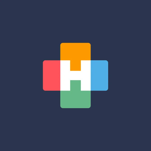 Carta H cruz mais logotipo ícone design de elementos de modelo — Vetor de Stock