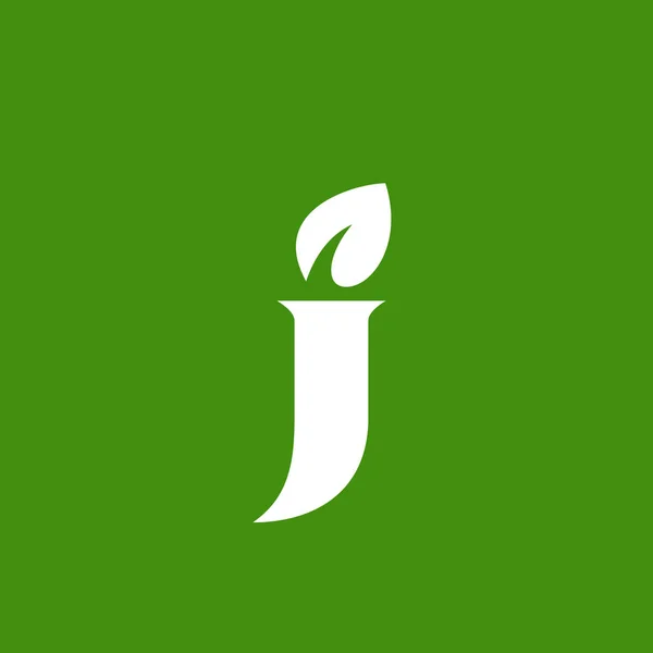 手紙 J エコ葉ロゴ アイコンのデザイン テンプレート要素 — ストックベクタ