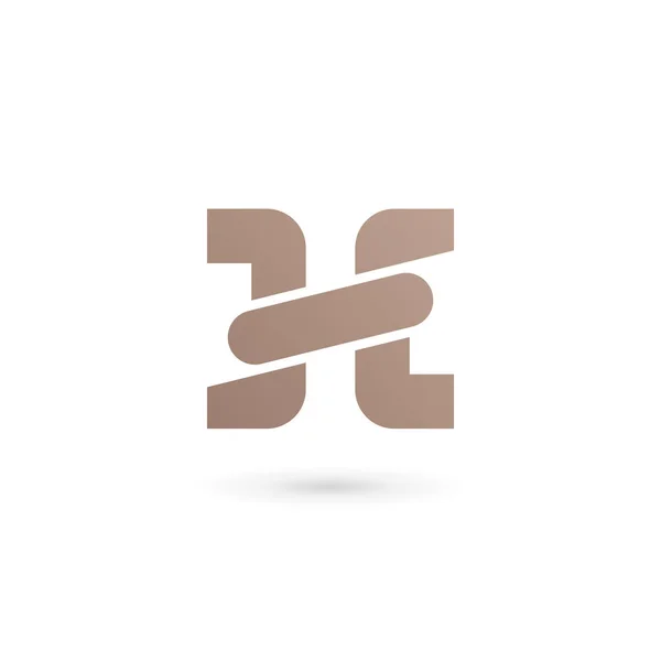 Levél H lánc logó ikonra design sablon elemei — Stock Vector