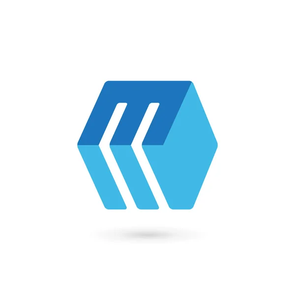 Letra M cubo ícone design elementos modelo —  Vetores de Stock
