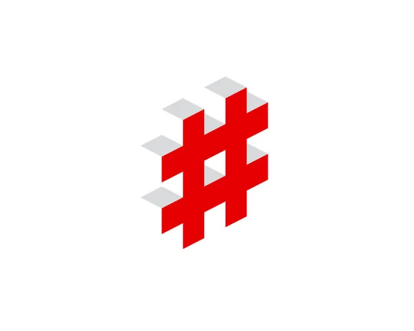Symbol för logotyp för hashtagg ikon designelement — Stock vektor