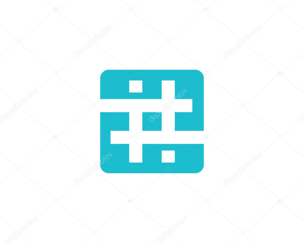 Hashtag symbol logo icon design template elements