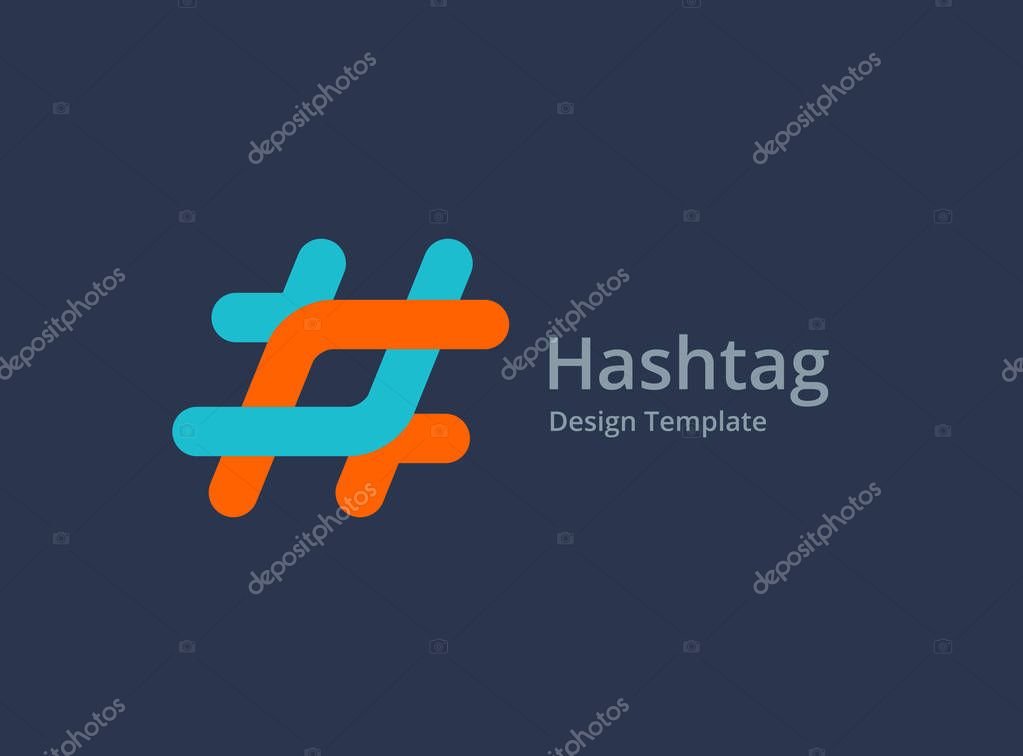 Hashtag symbol logo icon design template elements