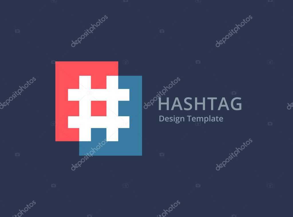 Hashtag symbol logo icon design template elements