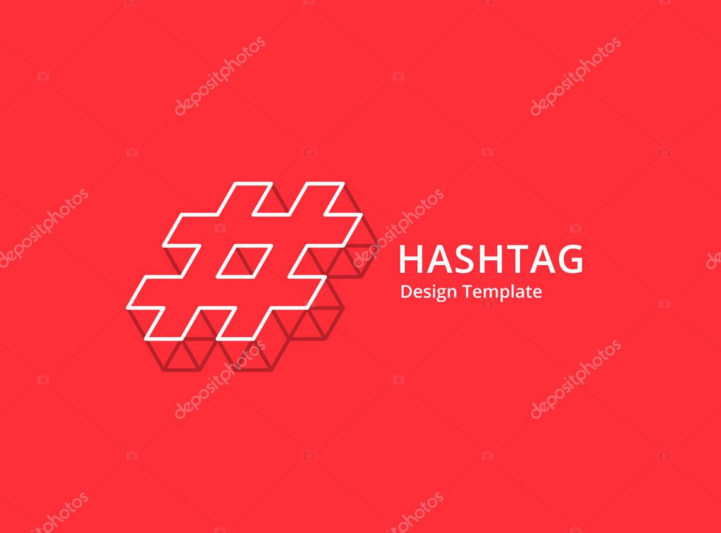 Hashtag symbol logo icon design template elements