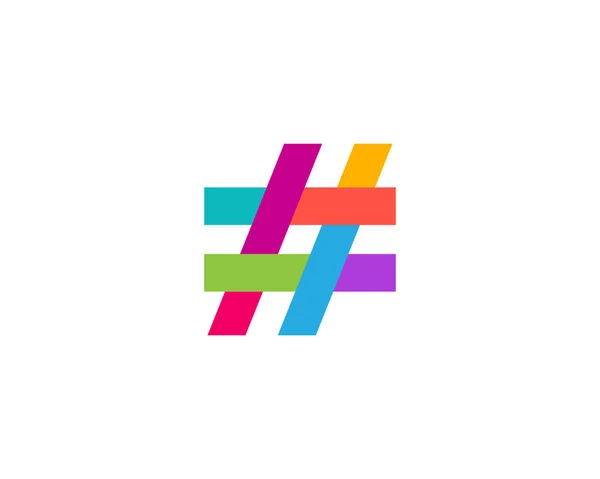 Hashtag symbole logo icône conception éléments de modèle — Image vectorielle