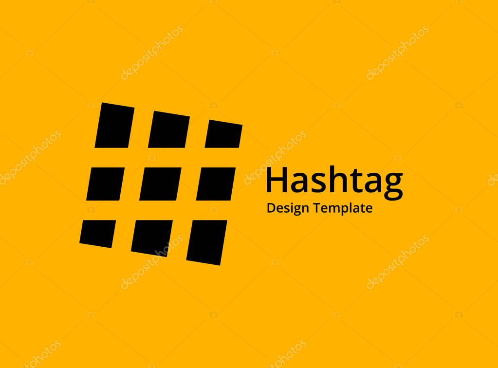 Abstract business logo icon design with hashtag symbol