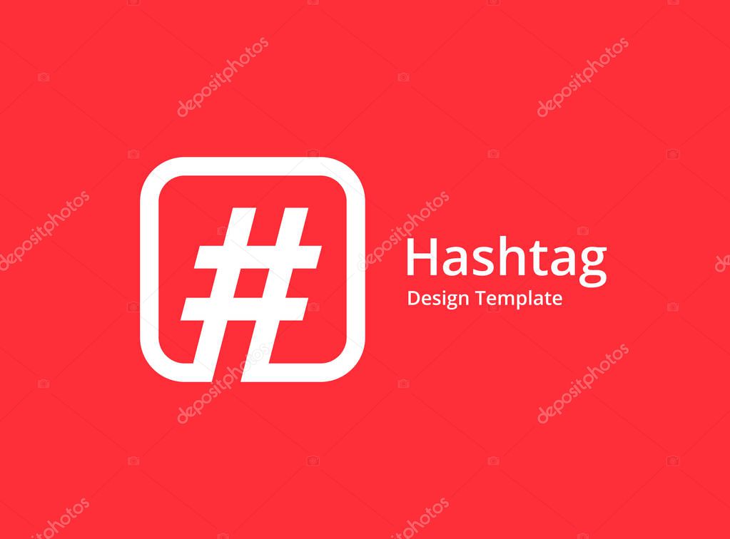 Hashtag symbol logo icon design template elements